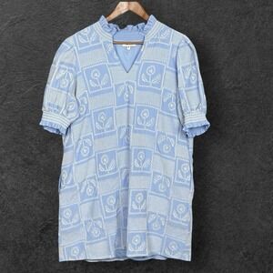 Avara Embroidered Prairie Cottagecore Tunic Dress Size XL Boho Feminine Romantic